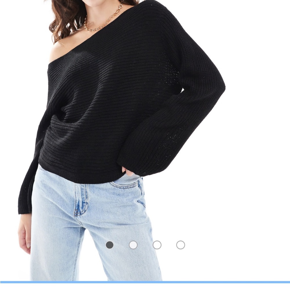 Black Off-Shoulder Women Sweater